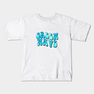 tu green wave tie dye Kids T-Shirt